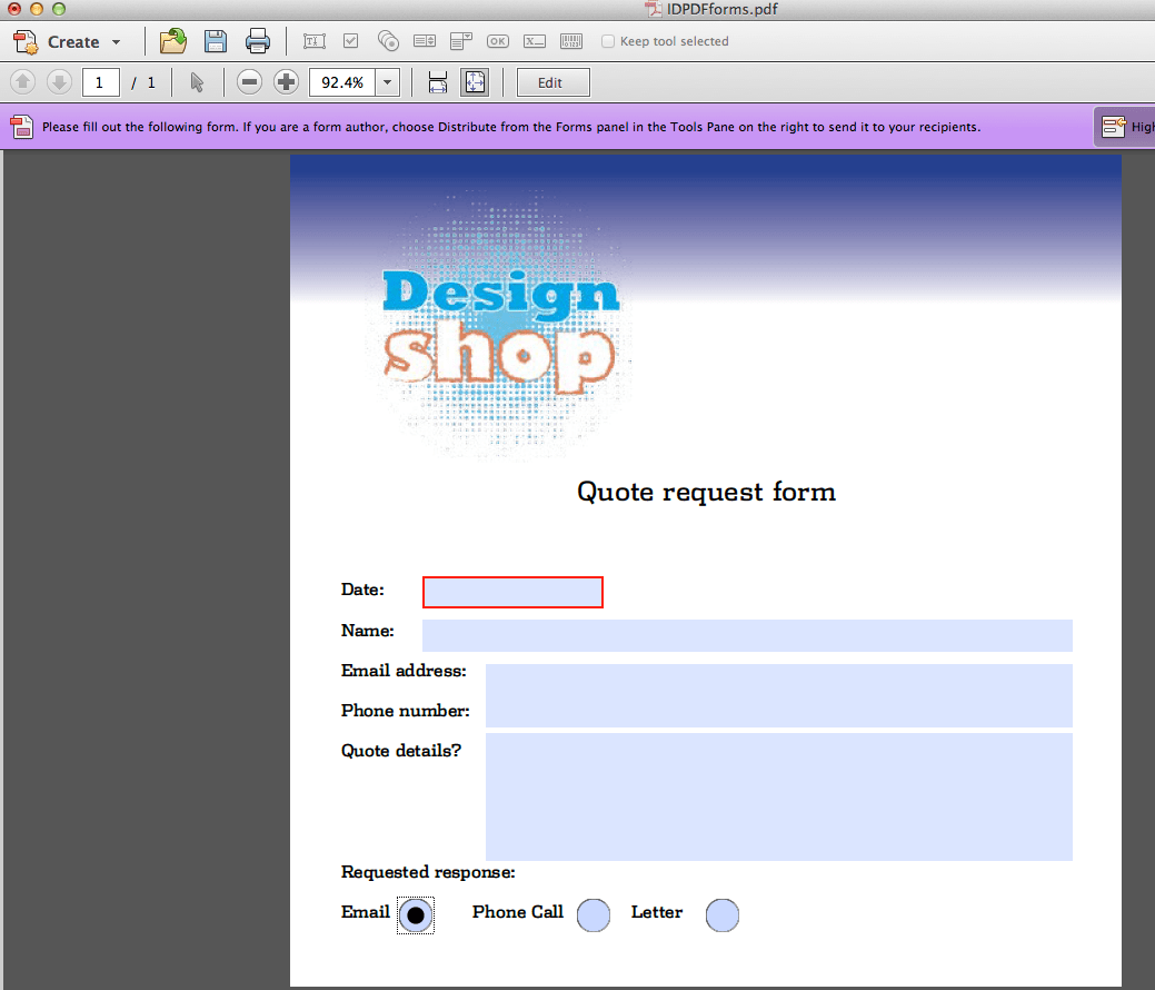 INDESIGN CS6 NEW FEATURES, PDF FORMS - Highlander Training